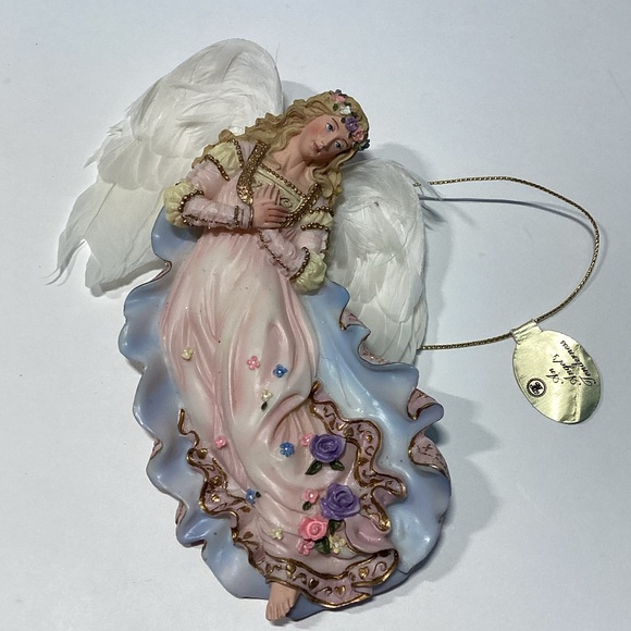 Bradford Editions Celestial Angles Ornaments set Of 5 With Real Leather Wings. - Picture 10 of 10